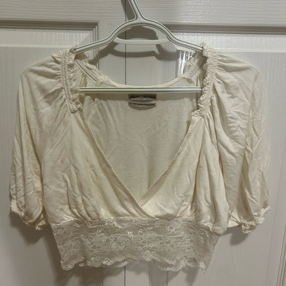 Urban Outfitters White Lace Crop Top